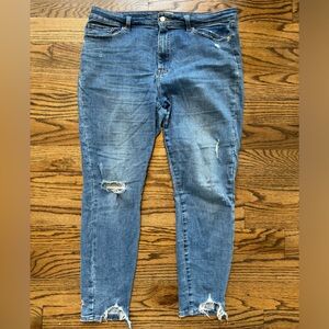 pistola Women's Skinny Jeans - Medium Blue Distressed